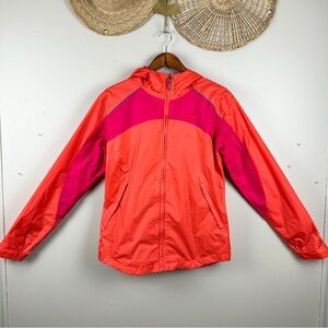 Columbia Youth Vibrant Pink and Orange Outdoor Windbreaker Rain Jacket Girl XL